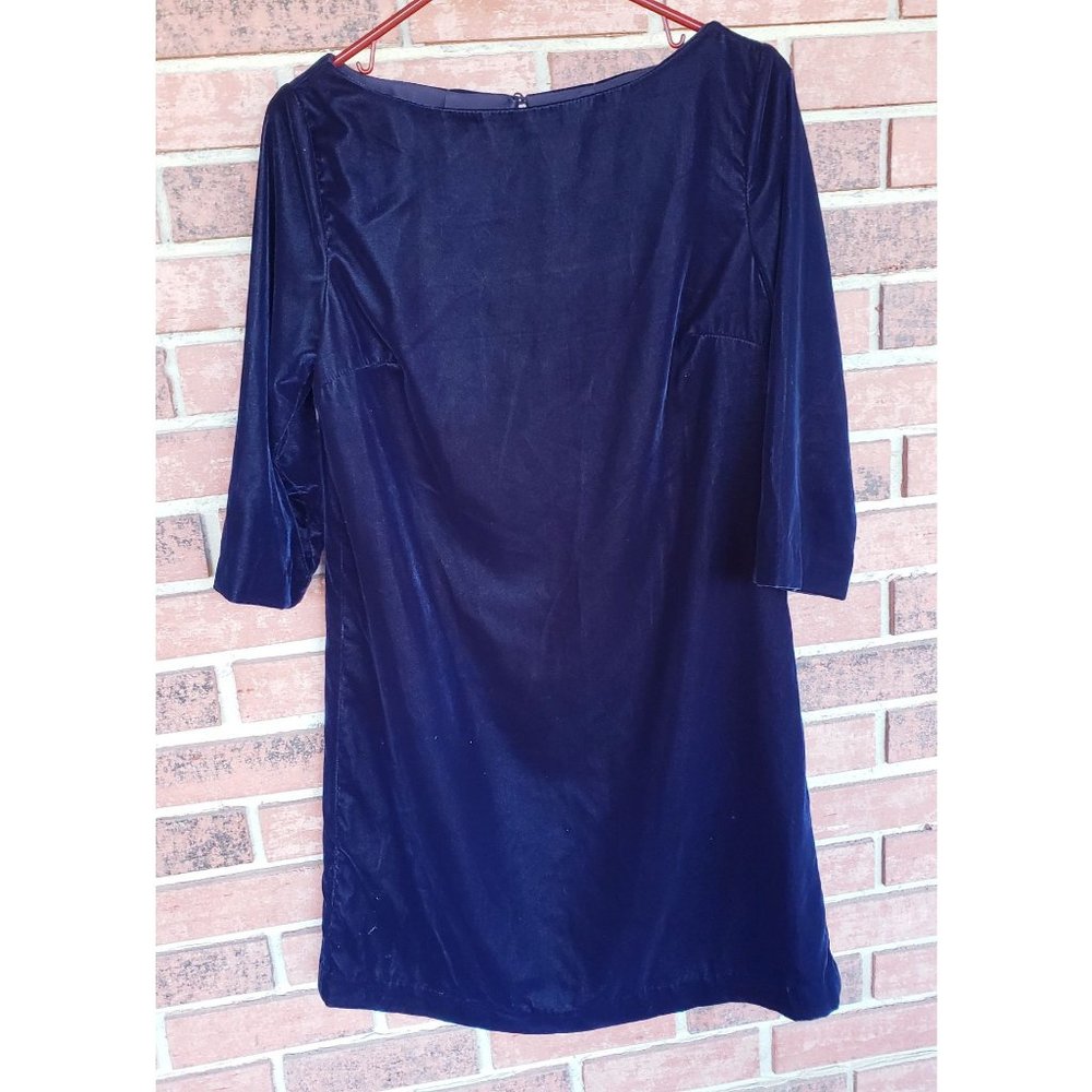 Banana Republic Navy Blue Velvet 3/4 Sleeve Dress